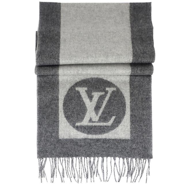 【Louis Vuitton 路易威登】Cardiff 經典LV標誌克什米爾混紡羊毛圍巾(M70484/灰色)