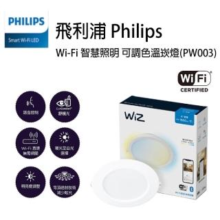 【Philips 飛利浦】Wi-Fi WiZ 智慧照明 可調色溫嵌燈 2入一組(PW03N)