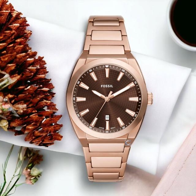 【FOSSIL】Everett 品格紳士 經典時尚手錶(FS6028/棕色42mm)