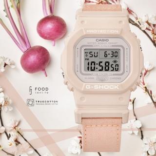 【CASIO 卡西歐】G-SHOCK WOMEN 大自然樸實色彩 環保製成方形電子錶-珍珠粉(GMD-S5600CT-4)