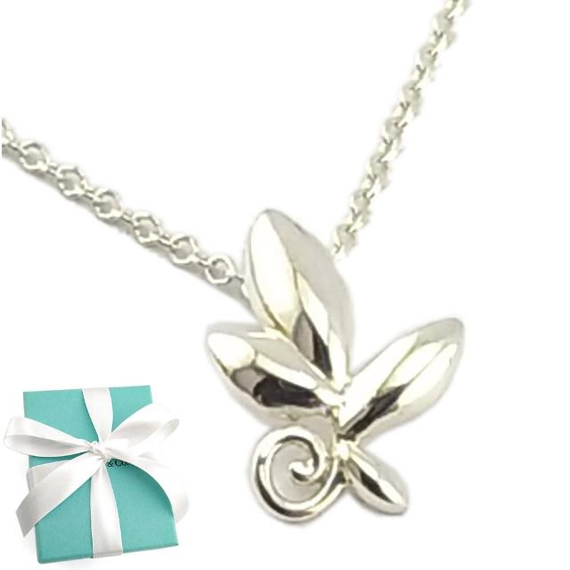 【Tiffany&Co. 蒂芙尼】925純銀-橄欖葉造型墜飾項鍊
