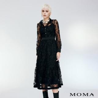 【MOMA】午夜幻想蕾絲長洋裝(黑色)