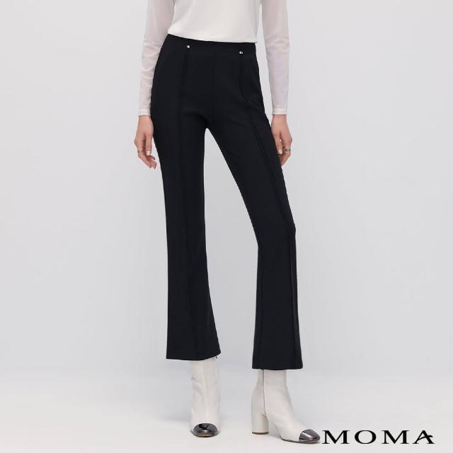 【MOMA】摩登雙中線顯瘦喇叭褲(黑色)