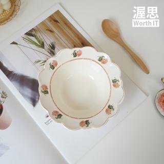 【渥思】法式復古碎花陶瓷碗(碗盤.餐具.水果點心碗.沙拉碗)