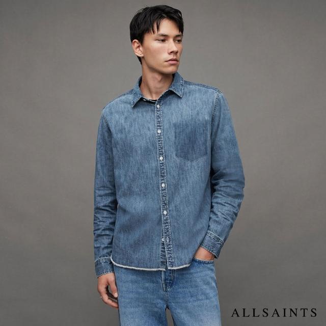 【ALLSAINTS】SOLAR 寬鬆紋理牛仔長袖襯衫(舒適版型)
