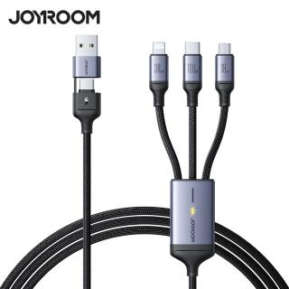 【Joyroom】100W 二分三 USB/Type-C/Lightning/MicroUSB 150cm快充充電線(SA21-2T3)