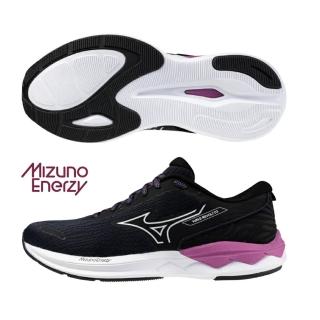 【MIZUNO 美津濃】慢跑鞋 女鞋 運動鞋 緩震 一般型 REVOLT 女慢跑鞋 黑白紫 J1GD248123
