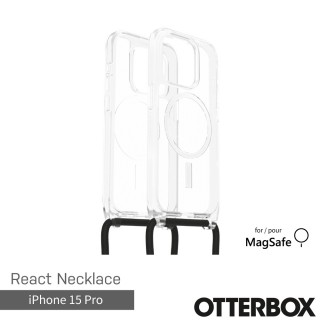 【OtterBox】iPhone 15 Pro 6.1吋 ReactNecklace 簡約掛繩輕透防摔殼(透明)