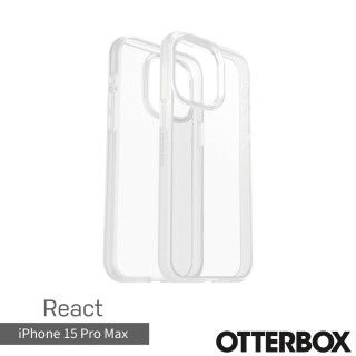 【OtterBox】iPhone 15 Pro Max 6.7吋 React 輕透防摔殼(透明)
