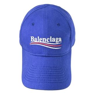 【Balenciaga 巴黎世家】潮流街頭風電繡LOGO棉質棒球帽(藍)