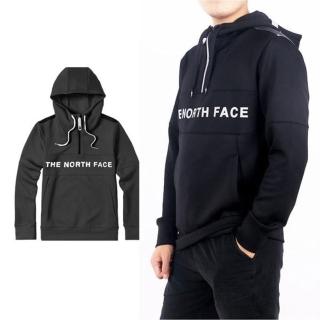 【The North Face】經典新款 半門襟_雙口袋快乾長袖連帽T 排汗衣_ICON+雙層針織(46HC 黑 N)