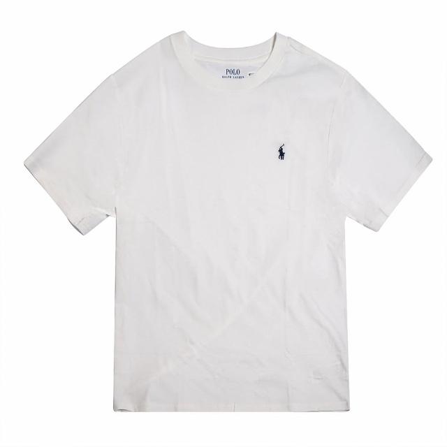 【RALPH LAUREN】RL POLO 經典刺繡小馬素面短袖T恤 上衣-青年款-白色(平輸品)