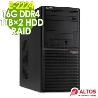 【Acer 宏碁】E-2224商用伺服器(T110F5/E-2224/16G/1TBX2 HDD/RAID)