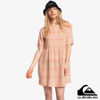 【Quiksilver】女款 女裝 短袖連身短裙洋裝 COSMIC RIPPLE SS DRESS(粉橘)