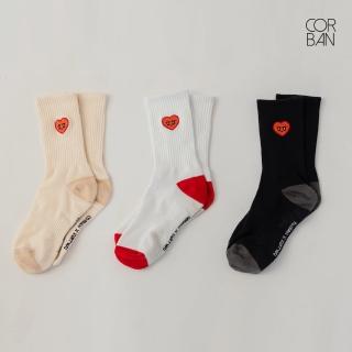 【CORBAN】襪子 KUTR聯名款 調皮鬼愛心刺繡襪 女款 3色 2入組 SK017