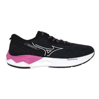 【MIZUNO 美津濃】WAVE REVOLT 3 女慢跑鞋-慢跑 訓練 黑白紫(J1GD248123)
