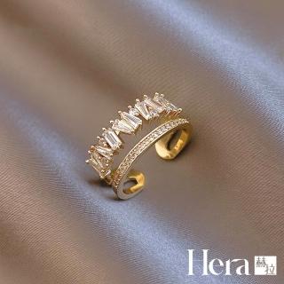 【HERA 赫拉】輕奢個性雙層鋯石戒指 H112042602(飾品)