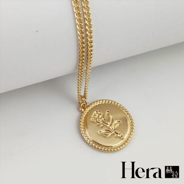 【HERA 赫拉】法式玫瑰花小金幣項鍊 H112091904(項鍊)