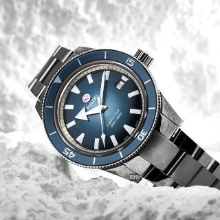 【Rado 雷達表】官方授權Captain Cook庫克船長300米機械腕錶 藍面款-加上鍊機＆5豪禮 R01(R32105203)