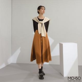 【MO-BO】立體鋪棉感傘襬長裙