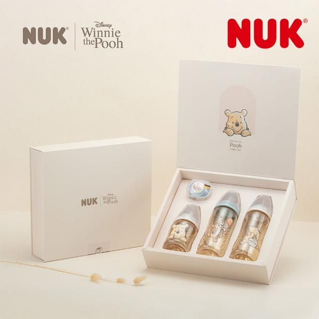 【NUK】NUK x Disney小熊維尼聯名新生兒禮盒-PPSU感溫奶瓶+安撫奶嘴(顏色隨機出貨)