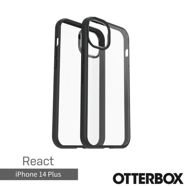 【OtterBox】iPhone 14 Plus 6.7吋 React 輕透防摔殼(透黑)