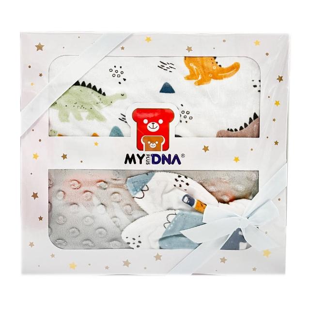 【MY+DNA 熊本部】法蘭絨舒適蓋毯禮盒組-恐龍(B0023-01-05)
