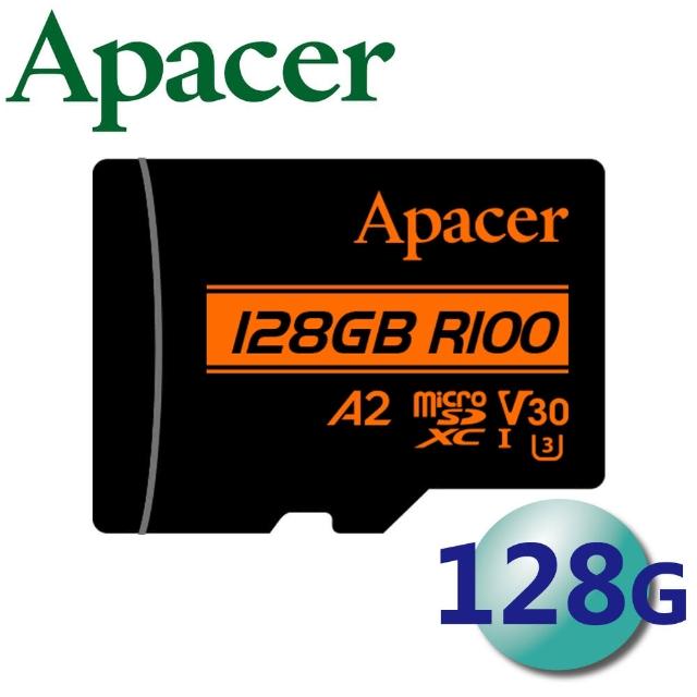 【Apacer 宇瞻】128GB microSDXC TF U3 V30 A2 記憶卡(支援4K Ultra HD)