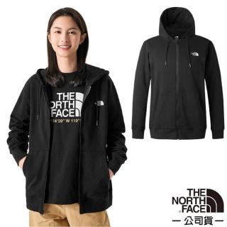 【The North Face】男女 U TNF FULL ZIP KNIT TOP 機能性保暖透氣長袖連帽外套.休閒夾克(83OR-JK3 黑)