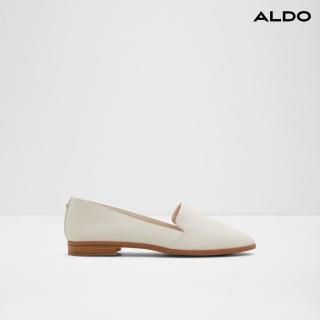 【ALDO】VEADITH2.0-經典純色真皮樂福鞋-女鞋(米白色)