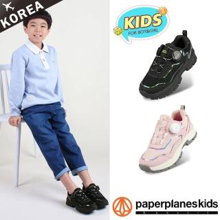 【Paperplanes】韓國空運。螢光男童女童舒適軟底兒童休閒運動鞋(7-7055/現貨)