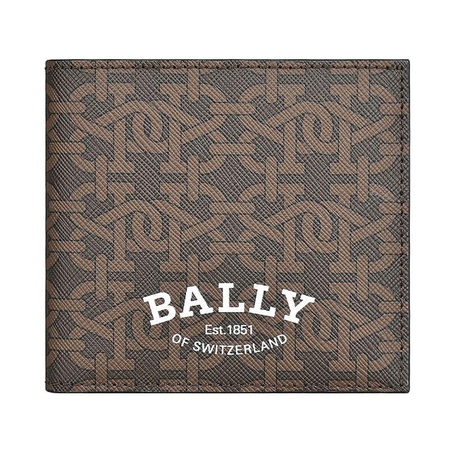 【BALLY】BALLY Brasai白字LOGO B字印花TPU 8卡對折短夾(棕)