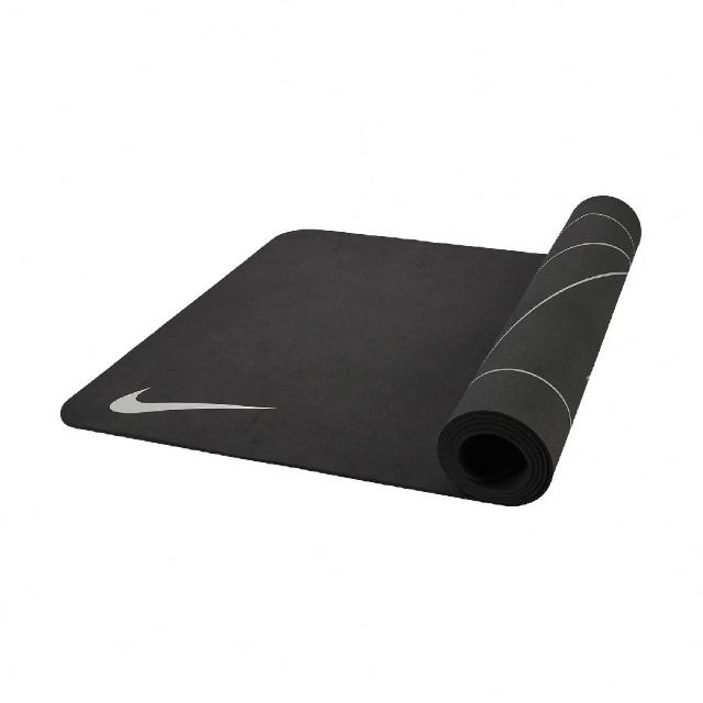 【NIKE 耐吉】瑜珈墊 Reversible 黑 灰 雙面設計 止滑 輕巧 4mm 訓練(N100751701-2OS)