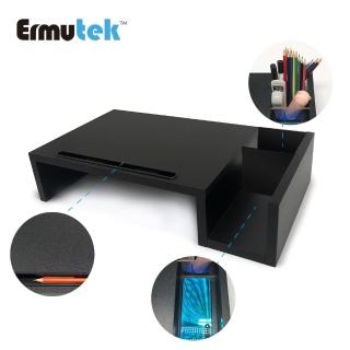 【Ermutek 二木科技】多功能螢幕增高架/辦公收納置物架/螢幕架(黑色/SR-006-B)