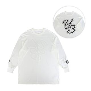 【Y-3 山本耀司】Y-3 GFX背面大印花LOGO純棉長袖T恤(男款/白)