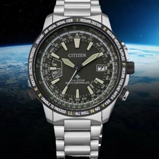 【CITIZEN 星辰】光動能 飛行時尚鈦金屬電波腕錶 44.3mm(CB0206-86X)