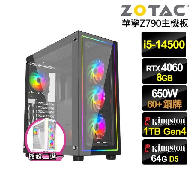 【NVIDIA】i5十四核GeForce RTX 4060{音速勇士}電競電腦(i5-14500/華擎Z790/64G/1TB)