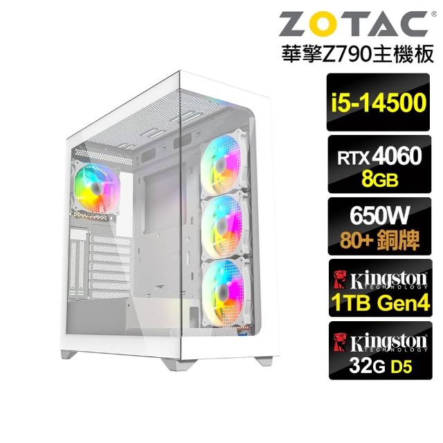 NVIDIA i5十四核GeForce RTX 4060{音速劍俠}電競電腦 i5-14500 華擎Z790 32G 1TB