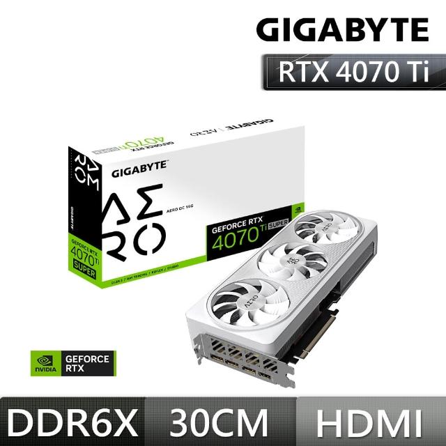【GIGABYTE 技嘉】GeForce RTX 4070 Ti SUPER AERO OC 16G顯示卡
