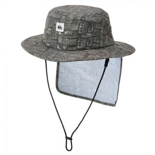 【Quiksilver】男款 配件 戶外運動帽 漁夫帽 衝浪帽 UV WATER HAT PRT(軍綠)