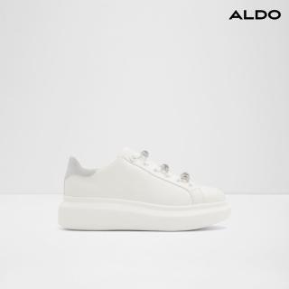 【ALDO】MERRICK-時尚水鑽蝴蝶結搭配休閒小白鞋-女鞋(白色)