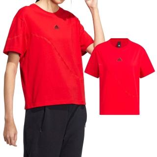 【adidas 愛迪達】Gfx Ss Tee 女款 紅色 圓領 上衣 舒適 運動 休閒 短袖 IZ3139