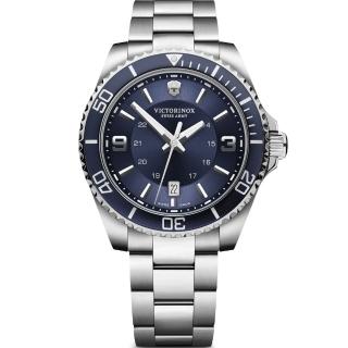 【VICTORINOX 瑞士維氏】Maverick Large 潛水大三針腕錶-藍43mm 618年中慶(VISA-242007)