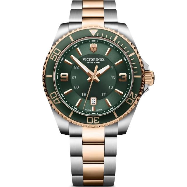 【VICTORINOX 瑞士維氏】Maverick Large 潛水大三針腕錶-綠43mm   母親節(VISA-242008)