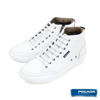 【PEGADA】巴西經典拉鍊綁帶高筒休閒鞋 白色(110405-WH)