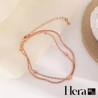 【HERA 赫拉】氣質珠鍊個性蛇骨鍊雙層手鍊/手飾(飾品)