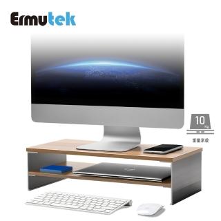 【Ermutek 二木科技】北歐風格多功能桌上型雙層設計螢幕增高架(橡木紋)