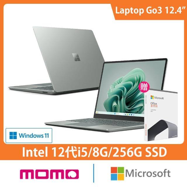 【Microsoft 微軟】Office2021★12.4吋i5輕薄觸控筆電-莫蘭迪綠(Surface Laptop Go3/i5-1235U/8G/256GB/W11