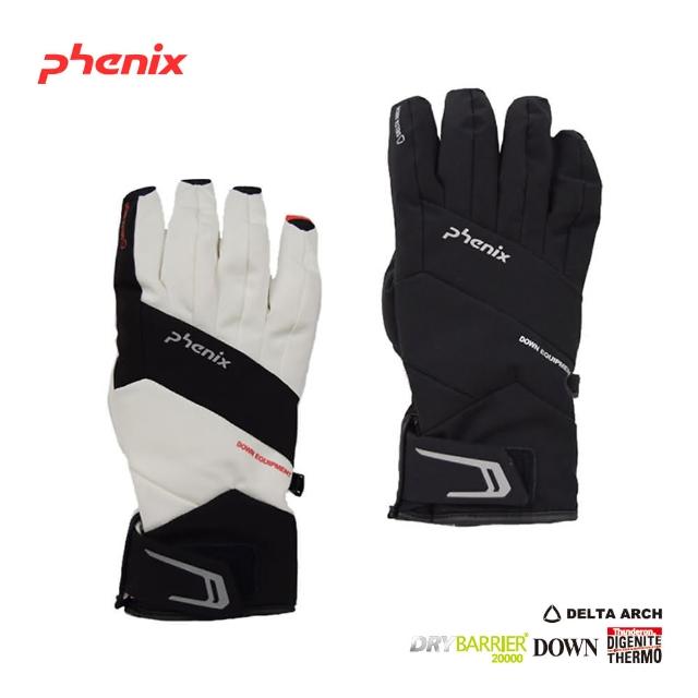 【Phenix】男Delta Hybird 羽絨保暖滑雪手套[黑/白色](日本秋冬 滑雪手套 羽絨手套)