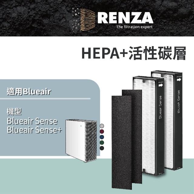 【RENZA】適用Blueair Sense Sense+ 空氣清淨機(HEPA濾網+活性碳濾網 濾芯)